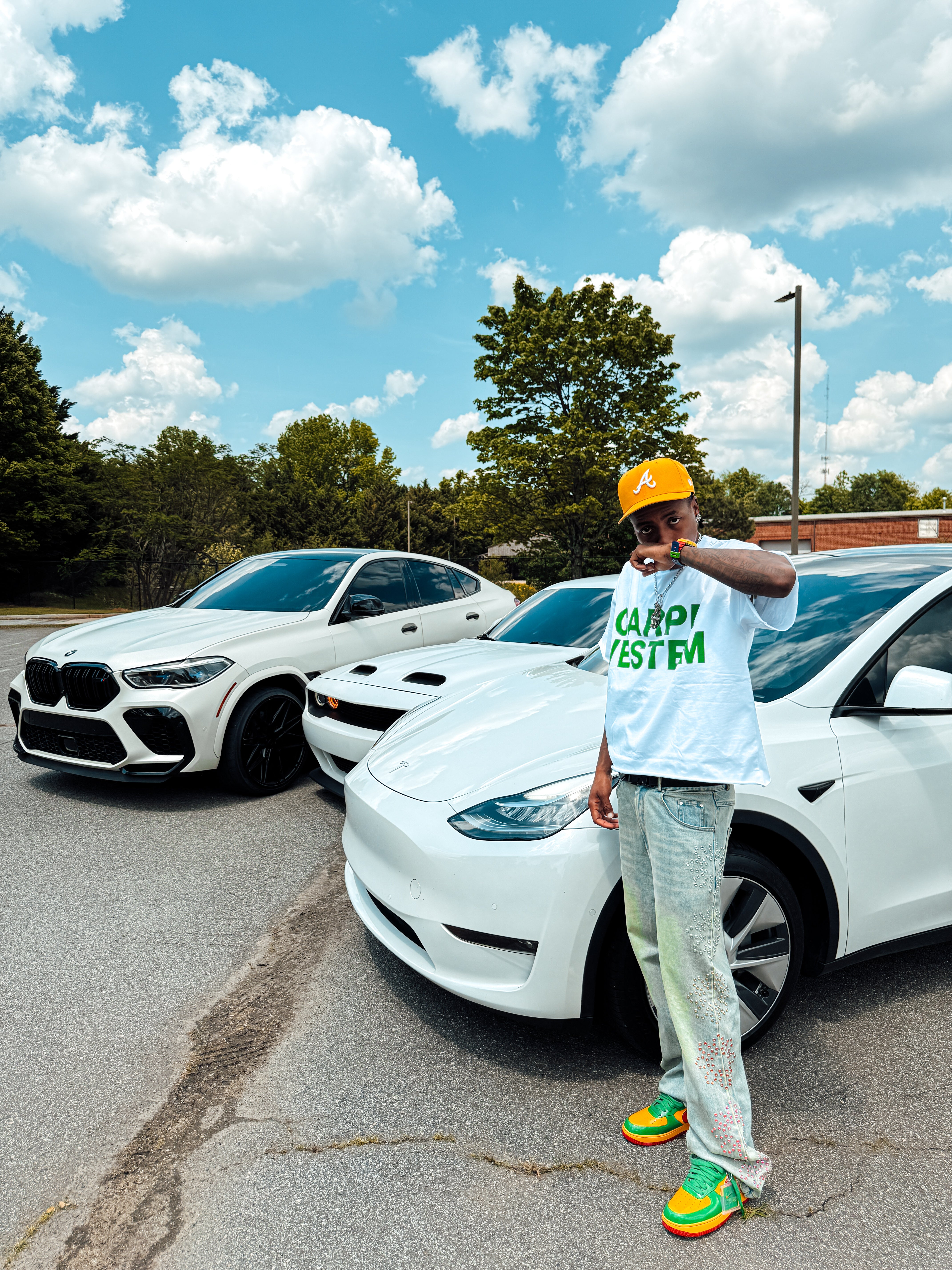 Green & White Mirror Tee