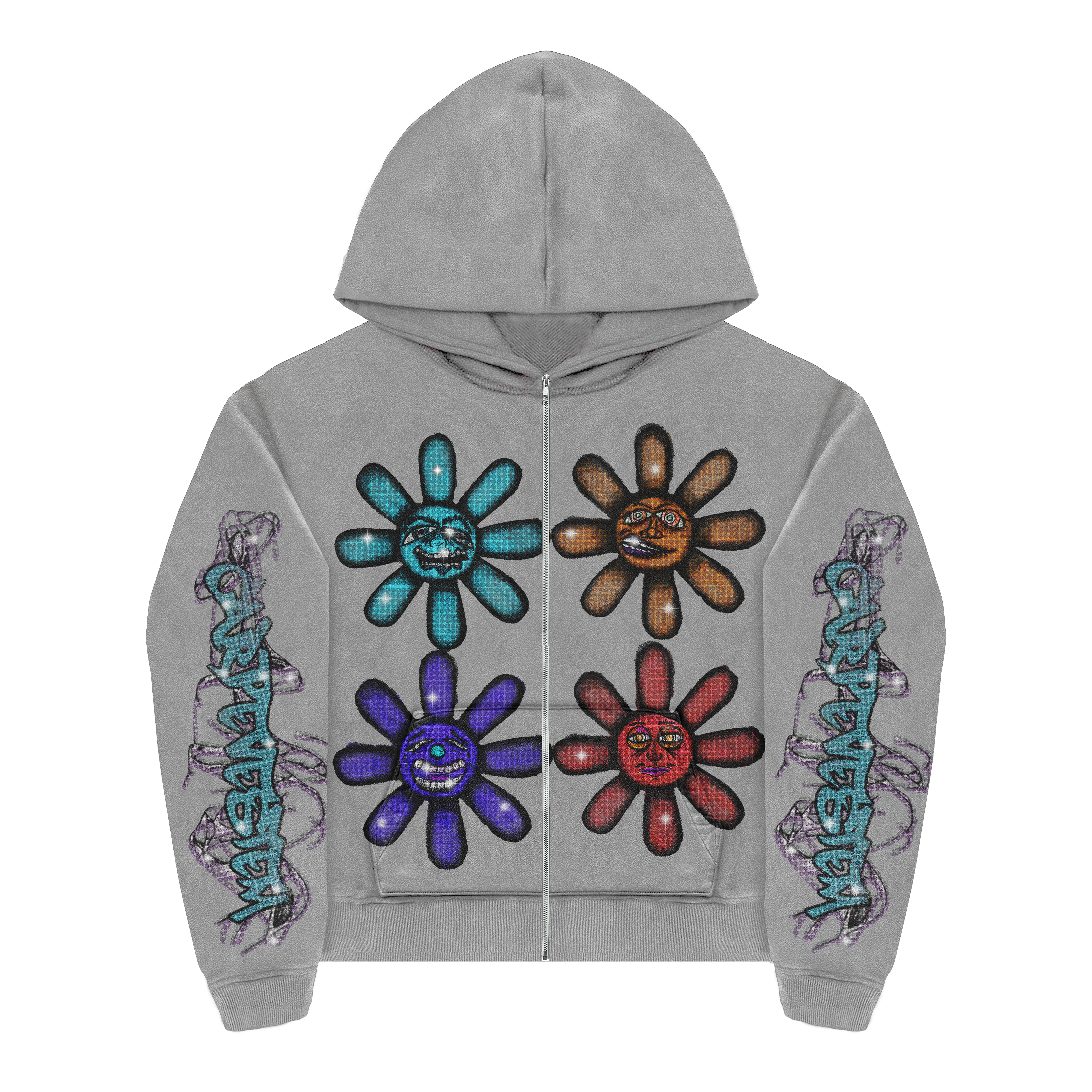 Rhinestone Grey Mood Hoodie