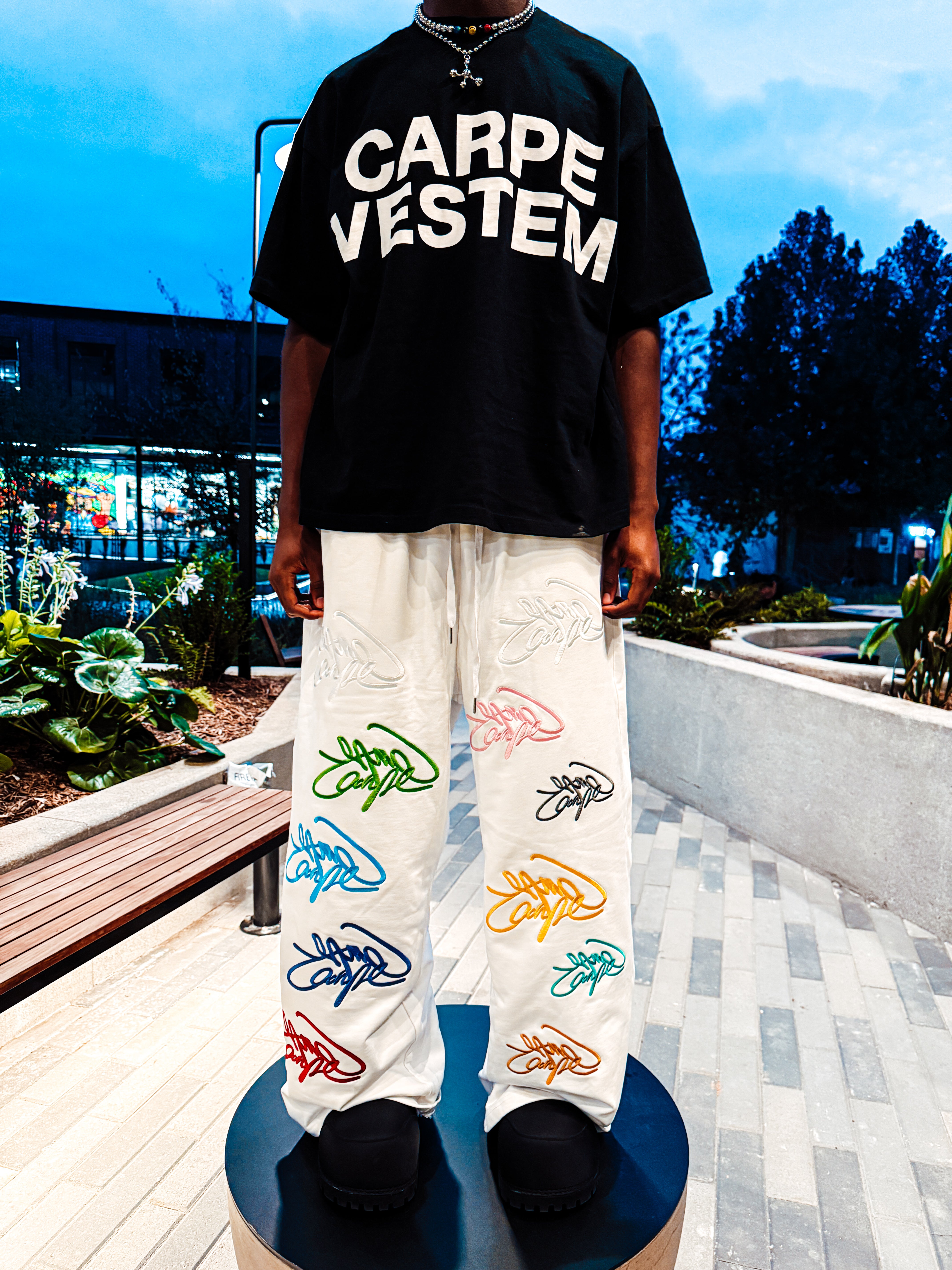 White "Graffiti" Sweats